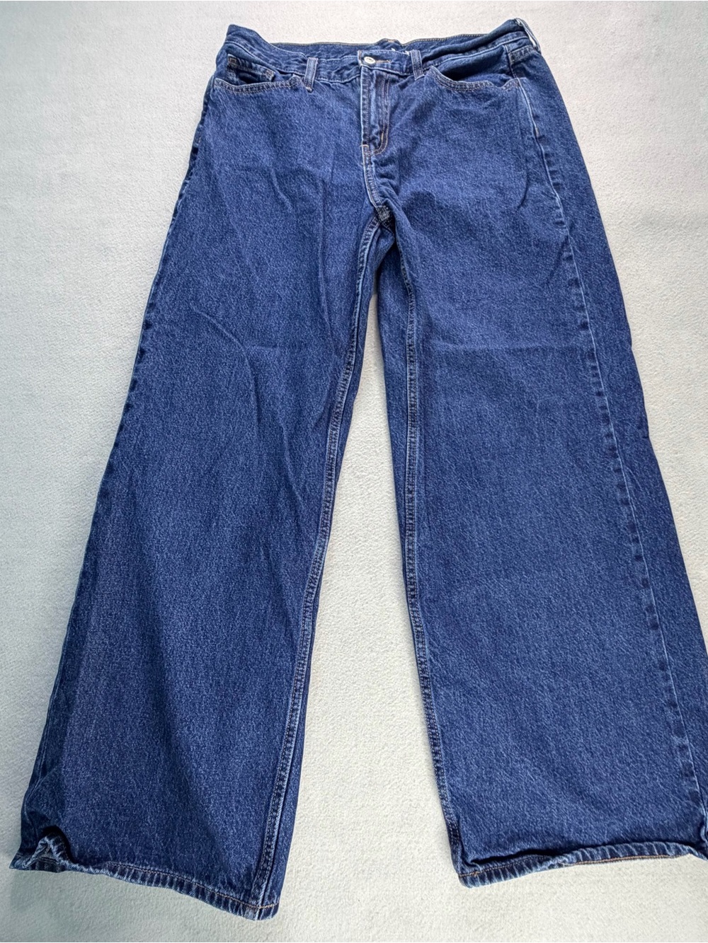 Old Navy Mid Rise Wow Baggy Wide Leg Denim Jeans Blue Women’s Size 10 Grunge